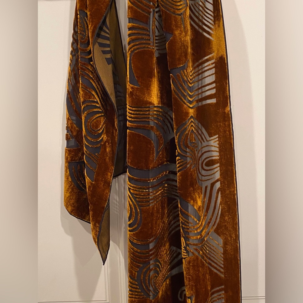 Zazou vintage brown velvet scarf